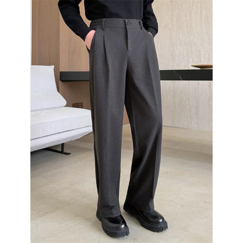 冬季毛呢裤男通勤休闲裤修身锥形西装裤加厚款男裤子垂坠感长裤潮,男装西服套装,星座410-6（原星座1304-1）