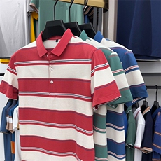 高端polo衫男短袖t恤夏季有领衣服男士翻领半袖男装纯棉体恤带领，男装T恤，电商B212（原钱塘6029）