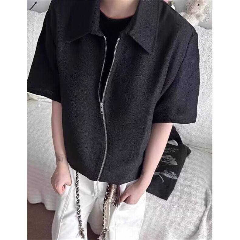 欧洲站2025新款短袖设计感小众衬衫男宽松夏季中式C121S，男装T恤，星座1116A（原606A-3）