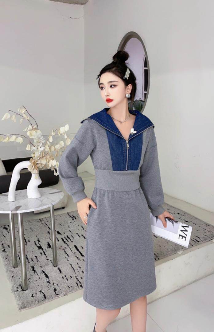 2023春装学院风连衣裙，女装连衣裙，贻思茗