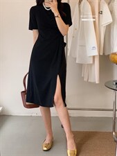 香丽迪2022年夏季新款拼接连衣裙女针织短袖圆领修身高腰，女装连衣裙，香丽迪1