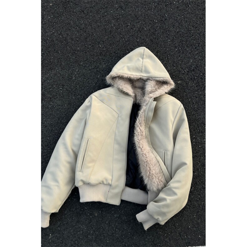 座山雕现货 韩式高级感超大毛领宽松加厚棉服男M6809-TP98不图片