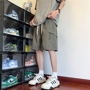 wassuphappy日系工装短裤男士夏季薄款潮牌透气休闲运动五分裤子,男士搭配衣服技巧夏装图片