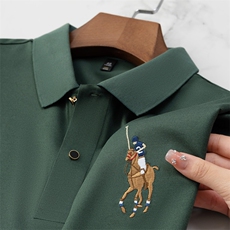 夏季潮流刺绣短袖T恤男士中年时尚翻领宽松休闲男装上衣Polo衫潮，男装T恤，电商B212（原钱塘6029）