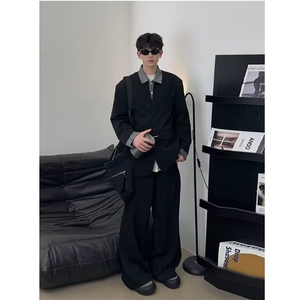 【有货】DJK288-特P88假两件西装外套男生品质拼接复古时尚上衣潮图片