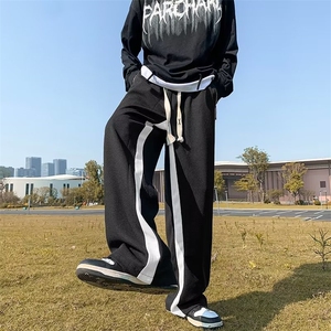 秋季ulzzang裤子男宽松直筒华夫格休闲裤iG07P30图片