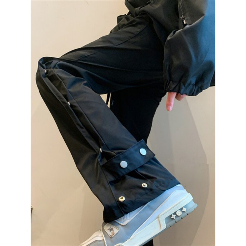 1506/QA8540/P29设计感排扣跳舞休闲宽松户外机能微喇冲锋裤,男装休闲裤,星座1506