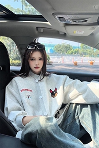 趣味毛巾绣慵懒开衫卫衣男女 xh133-特p70图片