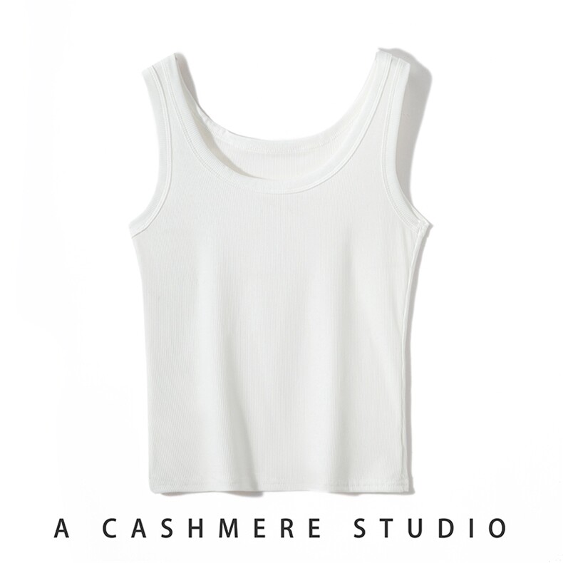 薄荷曼波穿搭螺纹弹力修身纯色无袖吊带打底衫工字背心女内搭上衣，女装背心吊带，澳冬特羊绒