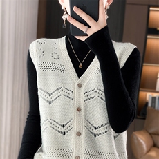 新款韩版宽松显瘦2024年秋季羊毛马甲休闲百搭，女装马甲，琳华羊绒