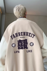 摇粒绒棒球服男大码开衫卫衣男夹克BF86256-P65，男装夹克，电商A040