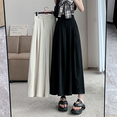 宽松山本裤裙女夏薄款2024新款九分冰丝阔腿显瘦垂感休闲裙裤，女装半身裙，梦白服饰厂