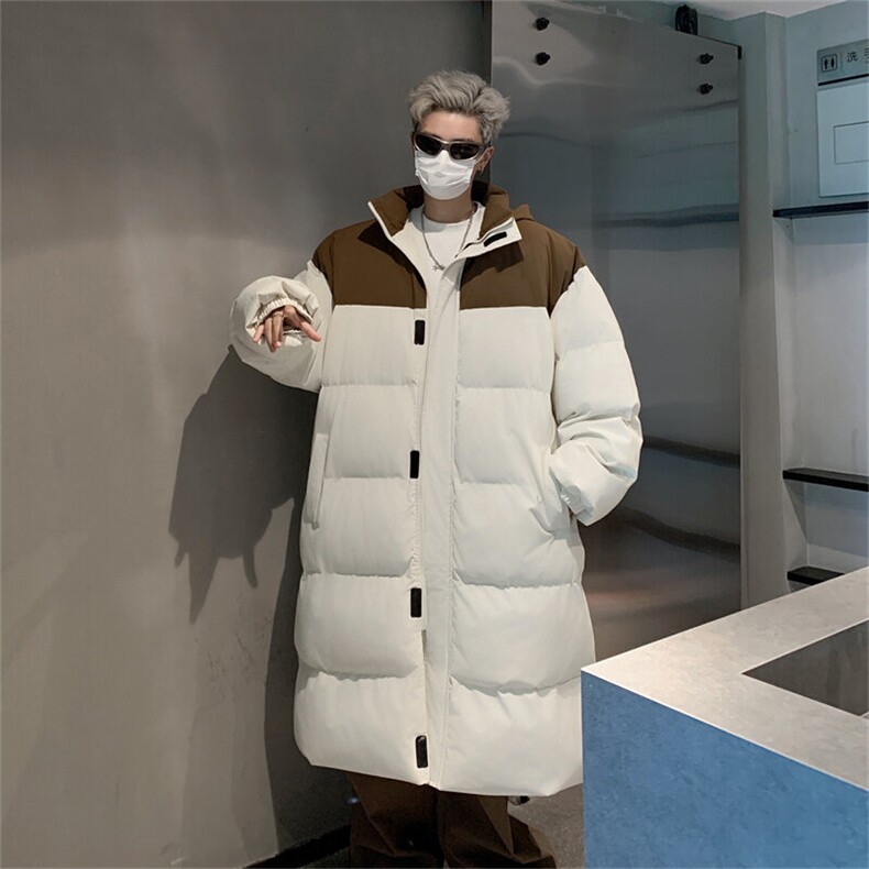 中长款男士棉服冬季新款连帽棉衣外套男撞色拼接棉大衣MY2267-P98,男装棉衣,星座1103-3