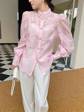 提花衬衫，女装衬衫，YCJ