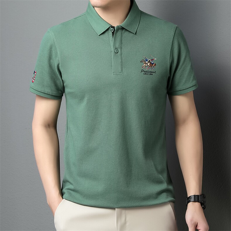 新款男士透气短袖T恤翻领舒适上衣服休闲半袖体恤polo打底衫P55,男装T恤,钱塘6003A(原)4033A