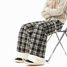 【现货】A165-K9202-特P65含18%羊毛羽绒棉裤格子加厚休闲裤，男装棉裤，电商A165