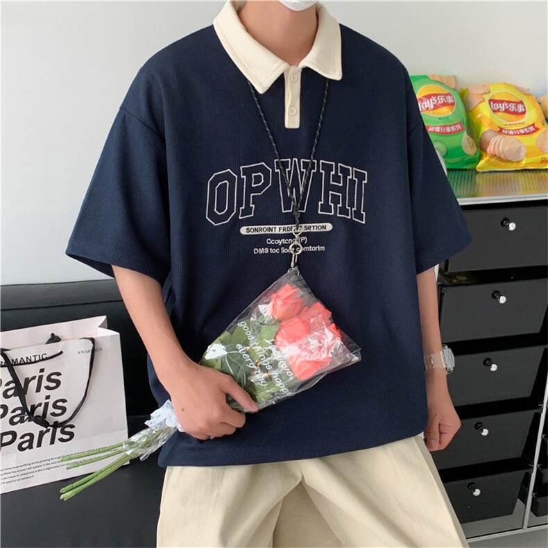 短袖polo衫男2024夏季新款潮牌半袖T恤ins潮流百搭上衣PL0554-P32,男装Polo衫,星座308B-1
