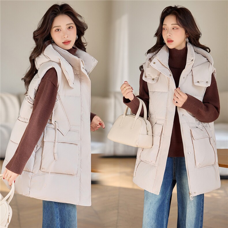 现货，冬季连帽羽绒棉马甲坎肩，女装马甲，利佳可人