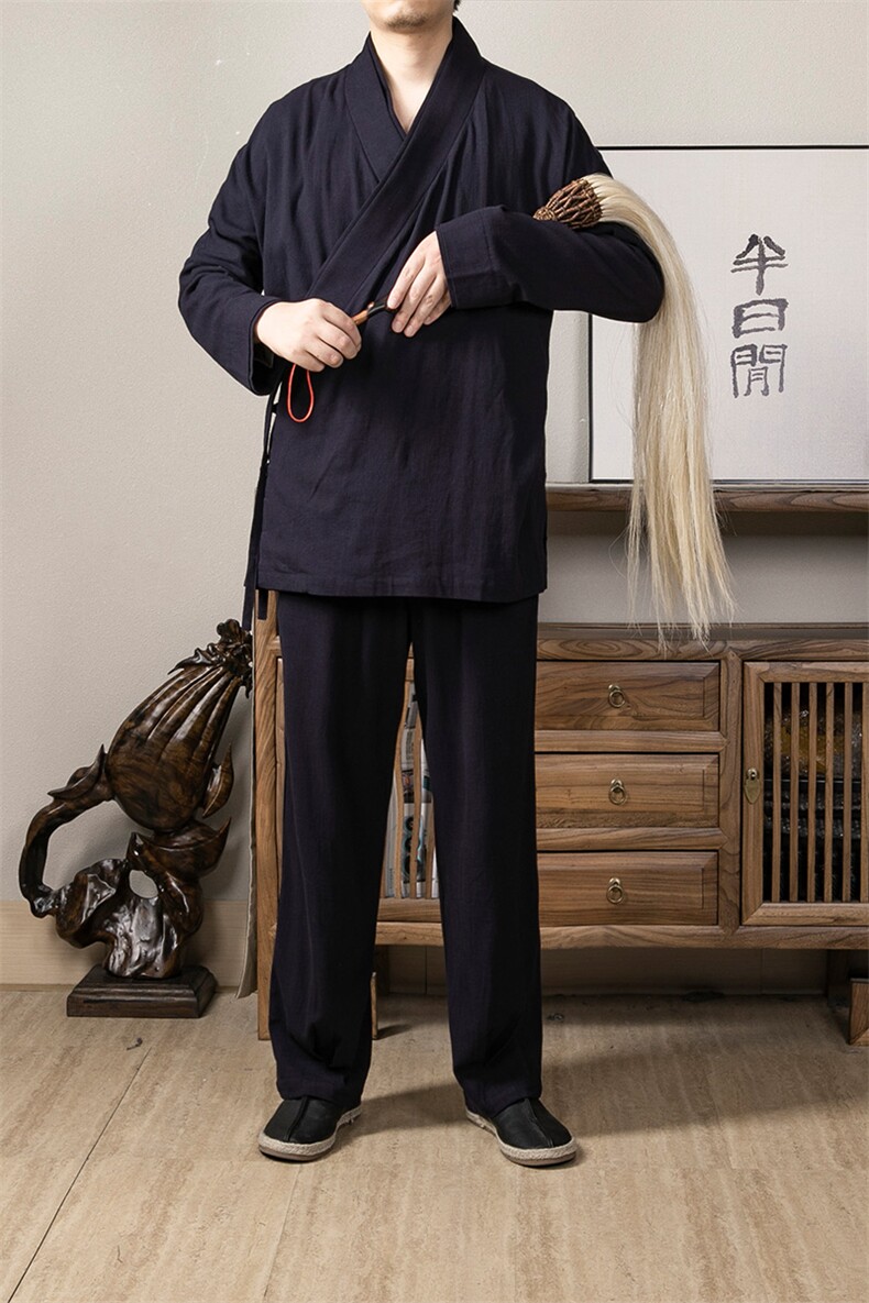 风男装宽松男士麻料休闲长裤KZ01P70,男装休闲裤,钱塘802