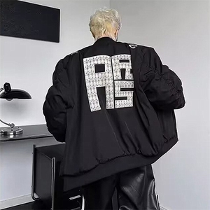 2026春美式字母棒球服夹克情侣飞行设外套 JK6113图片