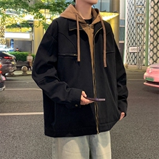 2025春款假两件夹克男工装青少年户外宽松外套情侣外套JK0195-P90，男装夹克，星座308B-2
