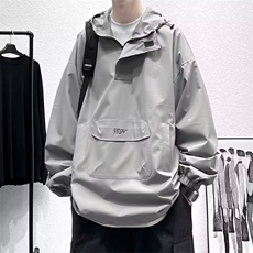 半拉链套头冲锋衣外套男春秋美式机能风工装日系夹克JK6570-P55，男装夹克，星座208-5