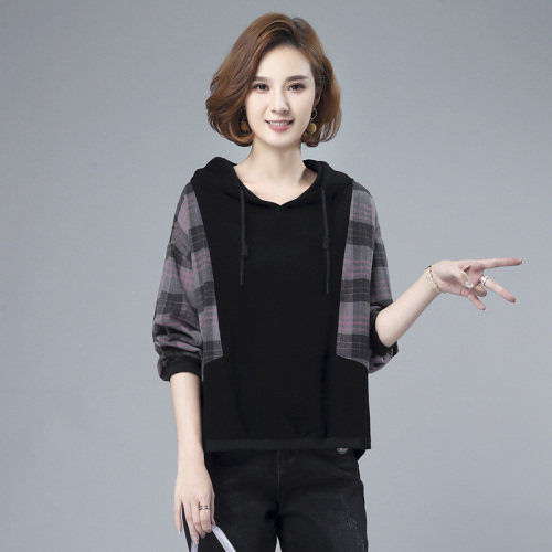 秋季卫衣女2021新款女士薄款妈妈装上衣春秋宽松休闲运动外套,女装卫衣/绒衫,伊满意