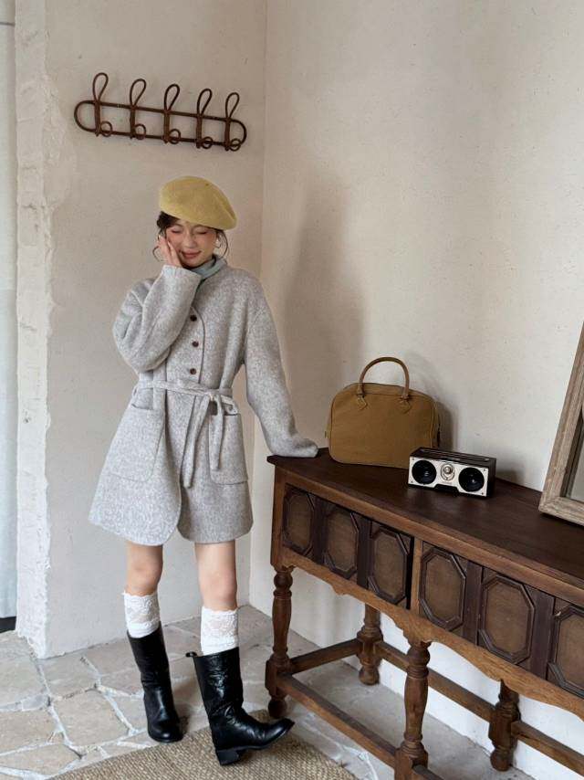 2025新款一首长V.领高品质好货双面羊毛大衣外套，女装双面呢大衣，依嘟服饰