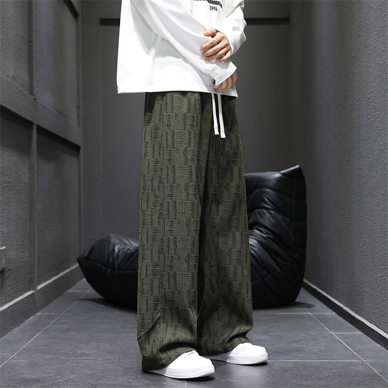 男士秋季2025新款宽松直筒卫裤阔腿运动男生休闲长裤Q29152-特P30,男装休闲裤,星座610（原A335）