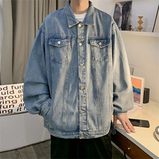 直播品质美式高街扎染印花复古水洗牛仔衣潮流夹克外套NZ09特65，男装夹克，电商A486