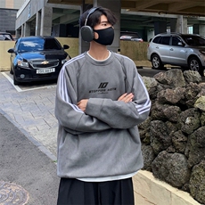 秋装复古美式水洗做旧重磅织带麂皮绒圆领卫衣301B-JB3501-p55，男装卫衣，星座301B