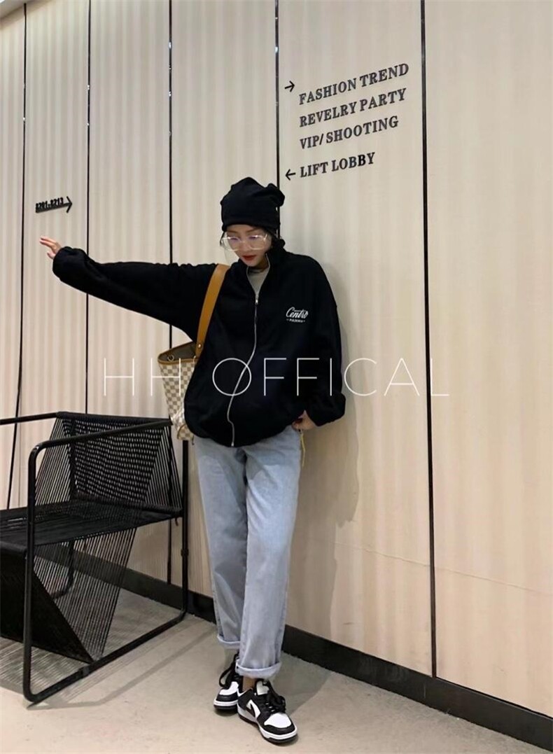 爆加绒/后背刺绣字母开衫，其它，hh