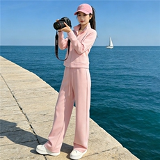 欧货时尚运动套装女春季新款洋气减龄立领拉链开衫卫衣卫裤两件套，女装套装/套裙，江南
