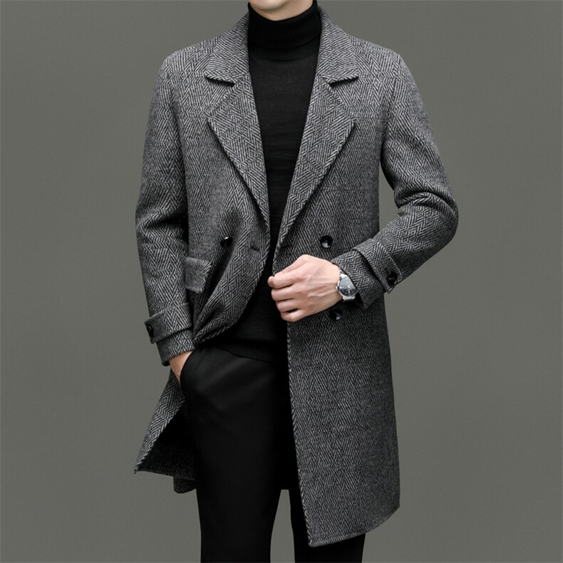 M3808-28钱塘2020-3冬季厚款商务休闲百搭中年男士毛呢外套P253,男装毛呢大衣,钱塘207-3
