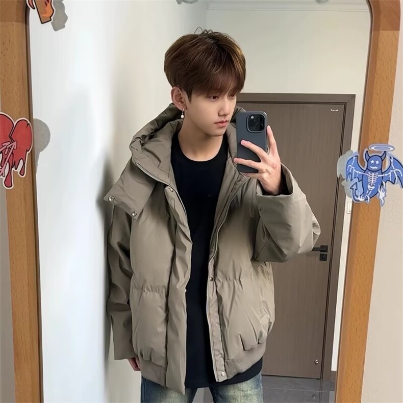 冬季新款加厚棉服男女美式复古cleanfit高级短款情侣外套图片