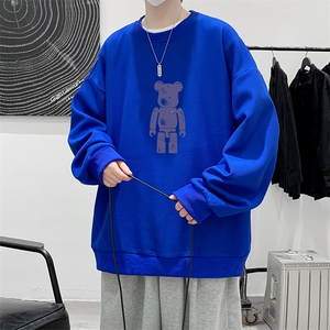 华夫格卫衣圆领卫衣男大码长袖t恤男外套 HW76242-P30加绒款-P40图片
