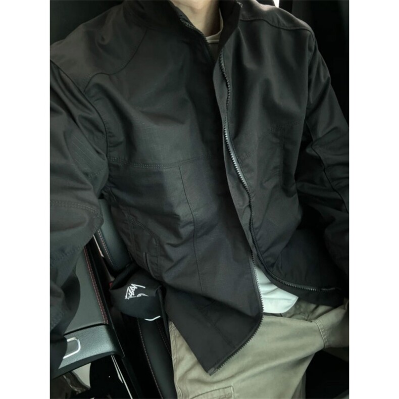 2025春秋季新款立领褂子工装男士夹克外套休闲时尚上衣服户外男,男装夹克,星座601-1