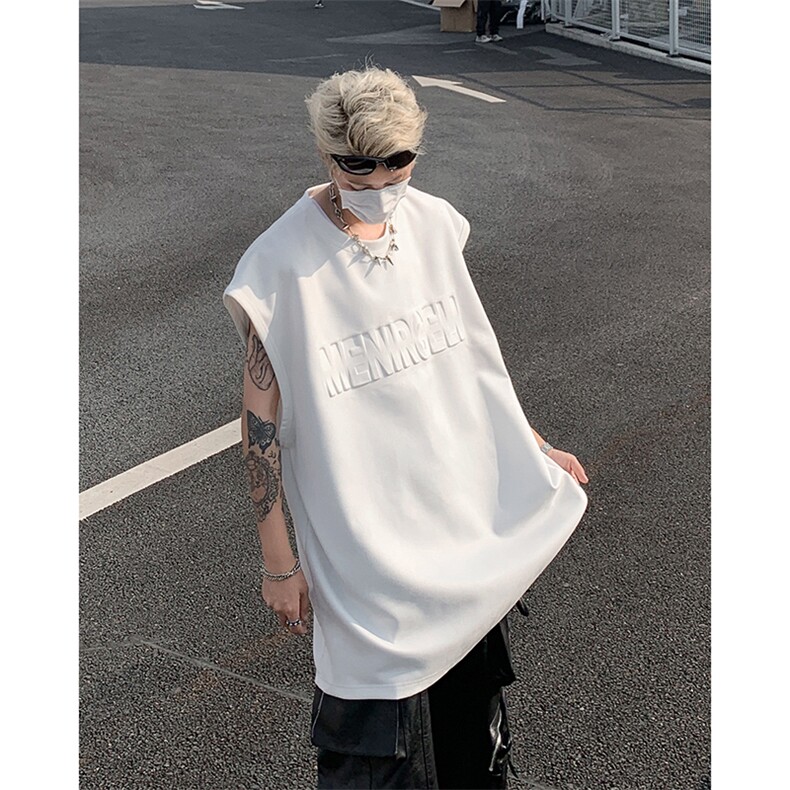 BX168 -特批25控39 麂皮绒夏季美式高街钢印男士背心T恤无袖图片
