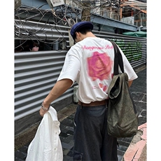 抖音得物供货210克现货宽松纯棉美式潮牌印花落肩袖纯棉T恤AT2186，男装T恤，电商A443