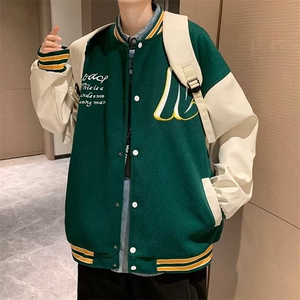棒球服男士春秋季新款潮牌宽松衣服早秋美式复古休闲夹克 JK901图片