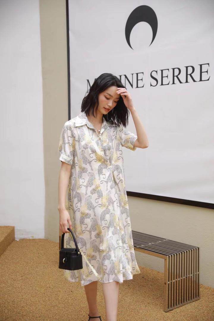 现货夏季连衣裙动物印花网红，女装连衣裙，伊奈秀E∩ΛXU(5F)