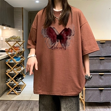 特p19控382024夏季中性风男女港风宽松纯棉体恤半袖dt426，男装T恤，电商B370