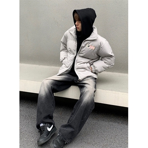 美式潮牌立领印花棉衣外套男女情侣棉服长袖夹克 MS8108图片
