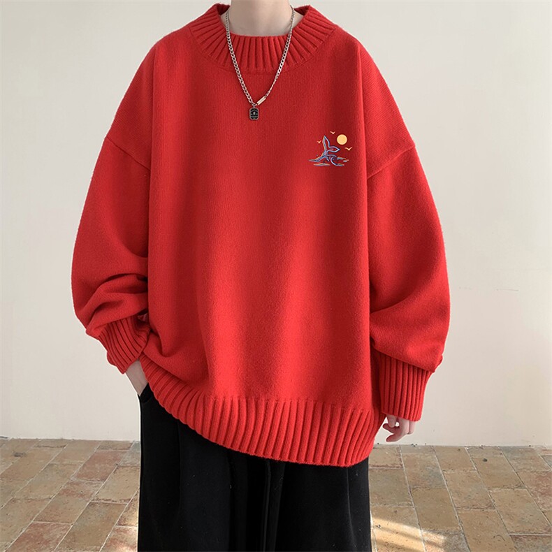 半高领毛衣男士大码针织衫男毛线衣男M18364-P45加绒款-P65,男装针织衫/毛衣,电商A040