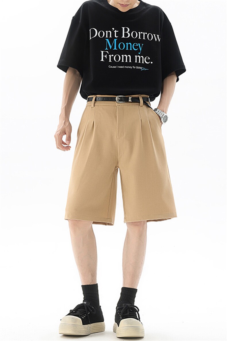 8XL-M褶皱西装短裤男大码夏季薄款过膝高级感五分裤子DK26001P42,男装牛仔裤,电商B312