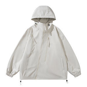 秋季新款二开宽松夹克男纯色冲锋衣外套DSA157B-JK7834-P68图片