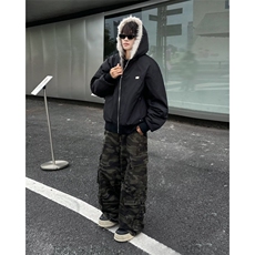 冬季美式复古座山雕棉服外套男女连帽工装加厚夹克M90899-p118，男装夹克，星座1008