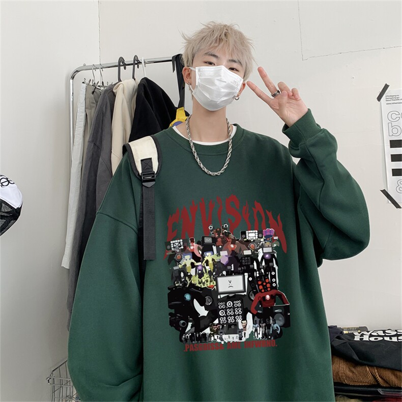 特P25控48秋冬新款男士圆领卫衣宽松休闲日常百搭上衣WQ2433,男装卫衣,电商B370