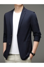 春季中老年2023年上衣单排扣翻领口袋长袖时尚西服SL2032137，男装西服，钱塘6003（原4033）