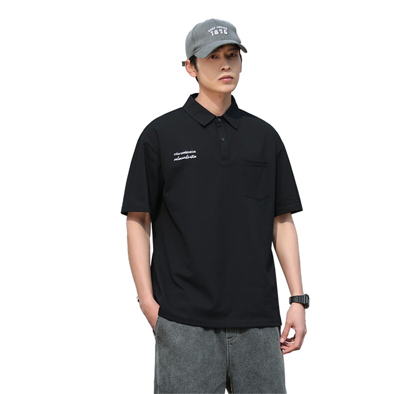 美式夏季新款Polo衫男士半袖日系潮牌男装宽松短袖t恤PL143-P45,男装Polo衫,星座1109-1